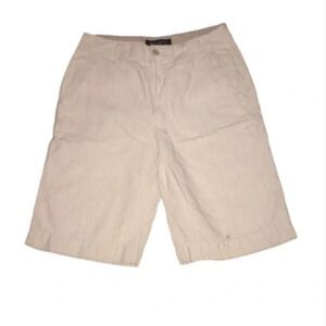 Banana Republic Khaki Striped Linen Shorts